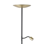 CONIVARINO Lampa podłogowa LED czarna/mosiądz z lampką do czytania 2700K 901979 EGLO