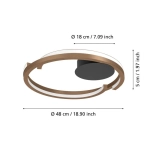 MEZZOMONTE Lampa sufitowa LED CCT / ściemnialna Brąz Ø48cm 901825 EGLO