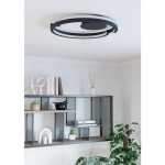 MEZZOMONTE Lampa sufitowa LED CCT / ściemnialna czarna Ø48cm 901821 EGLO