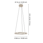 MEZZOMONTE Lampa wisząca LED CCT / ściemnialna Piaskowa Ø48cm 901824 EGLO