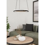 MEZZOMONTE Lampa wisząca LED CCT / ściemnialna Czarna Ø48cm 901822 EGLO