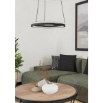 MEZZOMONTE Lampa wisząca LED CCT / ściemnialna Czarna Ø48cm 901822 EGLO