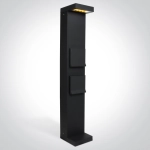 ANTHRACITE BOLLARD 70cm 8W WW IP65 3000K 230V 2x SCHUKO 1000w each 67508B/AN/W ONE LIGHT