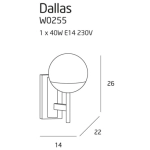 DALLAS kinkiet czarny W0255 MaxLight