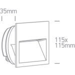 Oprawa wpuszczana Outdoor Dark Light Wall Recessed Die cast 68068A/B/W IP65 ONE LIGHT