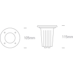 69006G wpust do gruntowy Demiri GU10 M16 IP67 35W ONE LIGHT