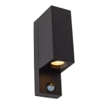 ZARO IR Kinkiet Zewnętrzny 2xGU10 IP65 Czujnik ruchu i dzień/noc Czarny 69802/02/30 Lucide - zdjęcie produktu
