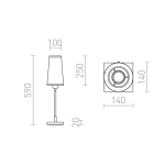 kinkiecik.pl LULU stołowa biała/czarna chrom 230V E27 28W R12464 Rendl light studio