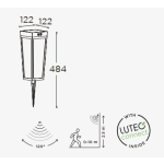 Lampa stojąca DIAS SOLAR - CZUJNIK RUCHU 6996601012 LUTEC