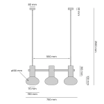 LAMPA WISZĄCA FLO sky III 7000E31_S 3x E14 max 10W Aldex