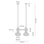 LAMPA WISZĄCA FLO sky II 7000H31_S 2 x E14 max 10W Aldex
