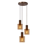 Lampa wisząca TOLEDO 3xE27 Amber 74405/13/62 Lucide - zdjęcie produktu