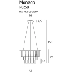 Monaco lampa wisząca P0259 MaxLight