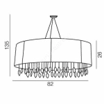 Lampa wisząca owal SIDNEY AZ0914 Black AZZARDO