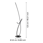 CARDONCITO Lampa podłogowa LED czarna 2400lm 2700/4000/6500K 902349 EGLO