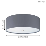 Plafon 50cm PASTERI 94918 black EGLO ---wysyłka 24H---