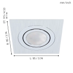 AREITIO Oprawa stropowa GU10 LED aluminium szczotkowane zestaw 3 szt 98637 EGLO