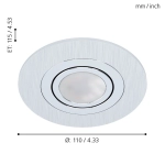 AREITIO Oprawa stropowa GU10 LED aluminium szczotkowane zestaw 3 szt. 98639 EGLO