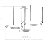 Lampa wisząca AMANDA 42+62+82 CCT SWITCH 3-STEP DIMM AZ5774 LED 170W 3000-6000K czarny AZZARDO