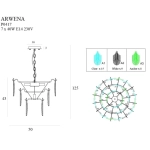 ARWENA P0417 LAMPA WISZĄCA 7xE14 50 cm MaxLight - zdjęcie dodatkowe 2