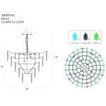 ARWENA P0418 LAMPA WISZĄCA 15xE14 80 cm MaxLight - zdjęcie dodatkowe 4