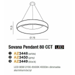 Lampa wisząca Sovana Pendant 80 CCT + Remote control (grey) AZ3450 z pilotem AZZARDO