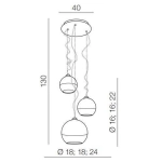 Lampa wisząca Silver Ball 3 AZ4750 AZZARDO