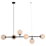 kinkiecik.pl Lampa wisząca czarna białe kulki ALISA LP-005/6P BK/WH LIGHT PRESTIGE