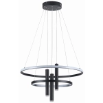 Lampa wisząca Amanda LED czarny mat Ringi i tuby włączane osobno 343005-30 REALITY