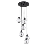 Lampa wisząca Arvene 6xE14 czarna 63417 ALFA