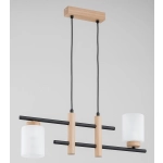 Lampa wisząca Arysto 2xE27 czarna jasne drewno 62551 ALFA