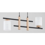 Lampa wisząca Arysto 2xE27 czarna jasne drewno 62551 ALFA