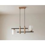 Lampa wisząca Arysto 2xE27 czarna jasne drewno 62551 ALFA