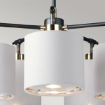 Żyrandol Balance – 5 źródeł światła – Czarny / Polerowany nikiel BALANCE5-BKPN Elstead Lighting
