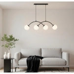 Lampa wisząca Bester 4xE14 czarna biały 63403 ALFA