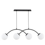 Lampa wisząca Bester 4xE14 czarna biały 63403 ALFA