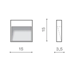 Casoria S (dark grey) AZ4367 LED 6W 450lm 3000K IP54 METAL ACRYL AZZARDO