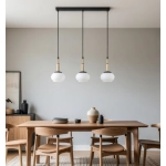 Lampa wisząca Ceres 3xE14 czarna jasne drewno 62595 ALFA