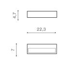 Cosel (dark grey) AZ4354 LED 2x8W 1300lm 3000K IP54 METAL ACRYL AZZARDO