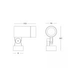 E235 OUTDOOR SPOT LED 3000K ALUMINUM GRAPHITE IP65 Zambelis Lights