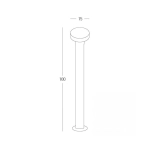 E249-27 OUTDOOR BOLLARD LED 12W 2700K ALUMINUM SANDY BLACK Zambelis Lights