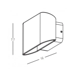 E274 OUTDOOR WALL LIGHT LED 11W 3000K ALUMINIUM GRAPHITE IP54 Zambelis Lights
