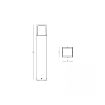 E351 OUTDOOR FLOOR LIGHT LED 13W 3000K ALUMINIUM GRAPHITE IP65 Zambelis Lights