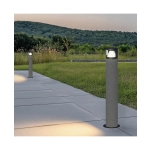 E410 OUTDOOR BOLLARD LED LIGHT 10W 3000K NATURAL CONCRETE- BLACK METAL - PC DIFFUSER IP65 Zambelis Lights