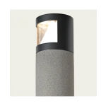E410 OUTDOOR BOLLARD LED LIGHT 10W 3000K NATURAL CONCRETE- BLACK METAL - PC DIFFUSER IP65 Zambelis Lights