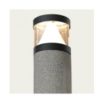 E411 OUTDOOR BOLLARD LED LIGHT 10W 3000K NATURAL CONCRETE- BLACK METAL - PC DIFFUSER IP65 Zambelis Lights