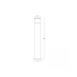 E411 OUTDOOR BOLLARD LED LIGHT 10W 3000K NATURAL CONCRETE- BLACK METAL - PC DIFFUSER IP65 Zambelis Lights