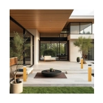 E426 OUTDOOR BOLLARD LED LIGHT 15W 3000K GRAPHITE- WOOD IP65 Zambelis Lights
