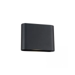 E433 OUTDOOR WALL LED UP-DOWN LIGHT 6W 3000K-4000K SANDY BLACK ALUMINIUM IP65 Zambelis Lights