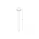 E466 OUTDOOR BOLLARD LED LIGHT 12W 2200K-4000K DARK BROWN ALUMINIUM IP65 Zambelis Lights